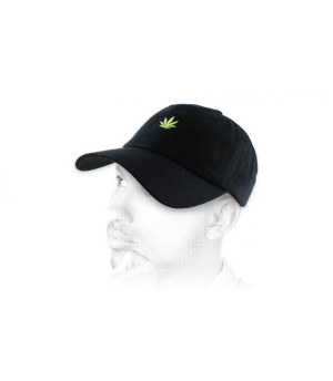 black weed cap Dad Cap Canna black